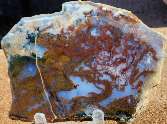 Rodeo Flats Red/Green/Orange Plume Agate Slab (end piece)
