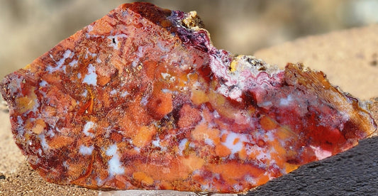 Losa de ágata musgosa roja/naranja de Rodeo Flats (pieza final)