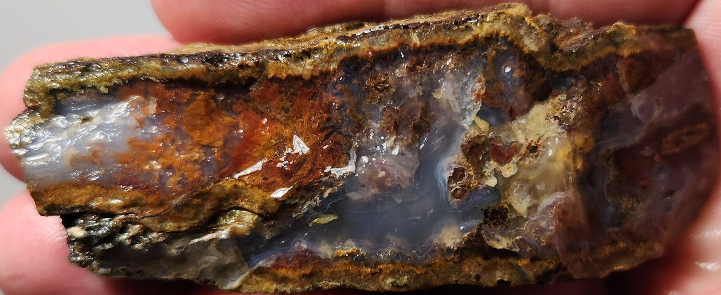 Rodeo Flats Blue with Red/Orange Moss Agate Slab (End Piece)