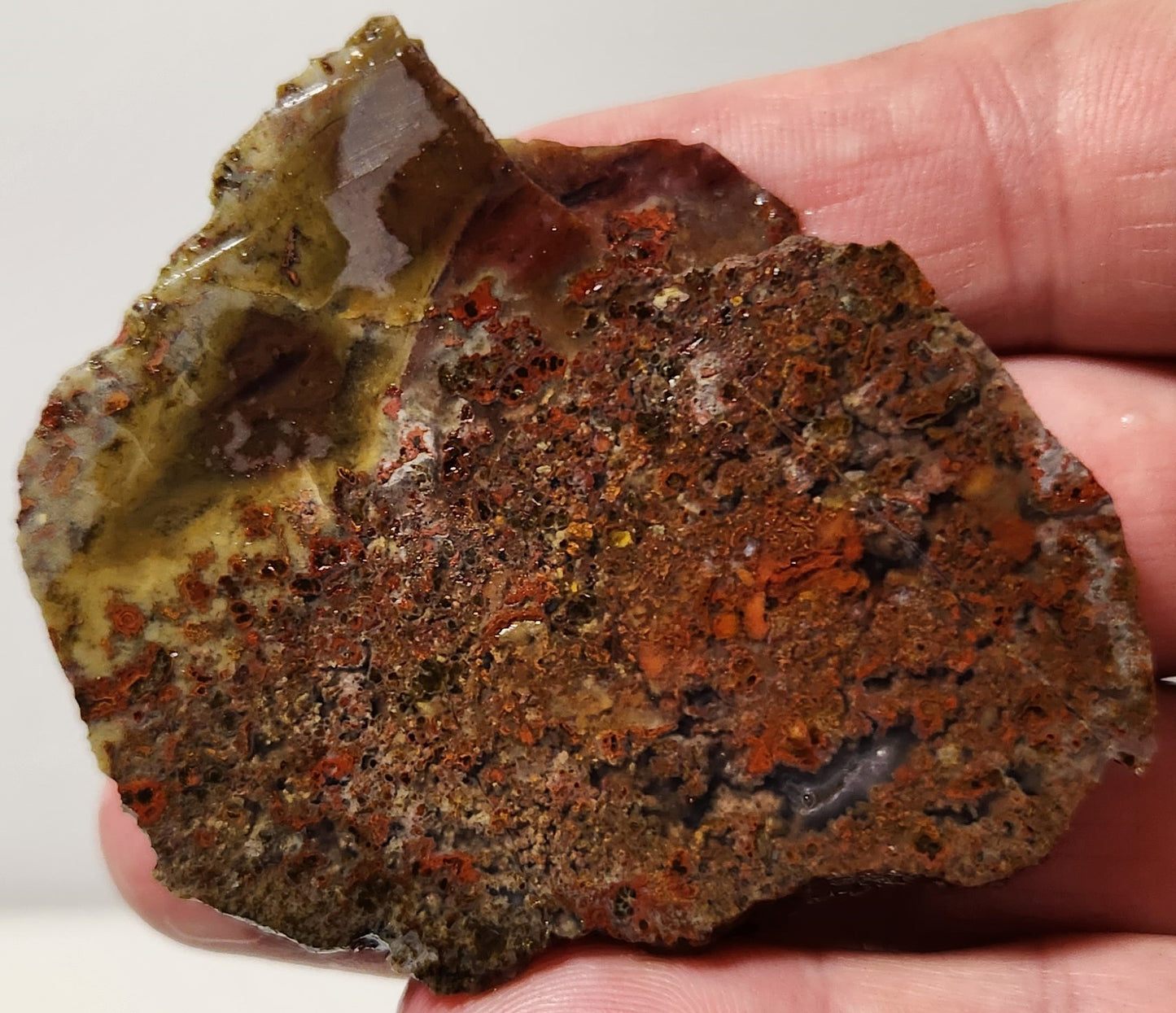 Dalle d’agate Plume de bassin sanglant (pièce d’extrémité)