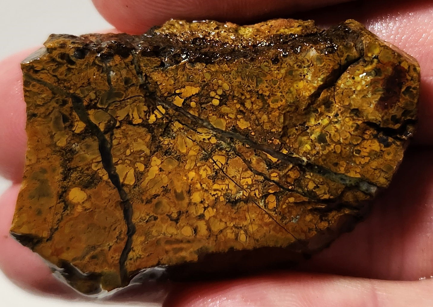 Dalle d’agate Plume de bassin sanglant (pièce d’extrémité)