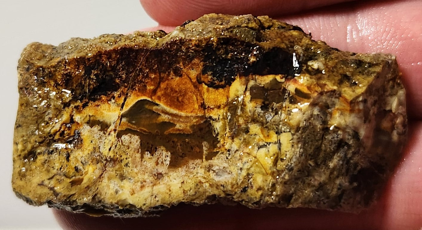 Dalle d’agate panache sanglante (pièce d’extrémité)