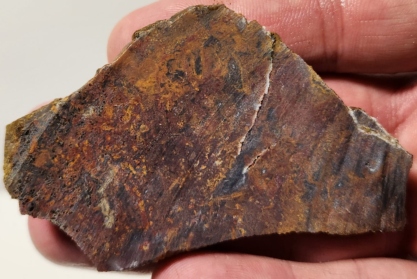 Dalle d’agate Plume de bassin sanglant (pièce d’extrémité)