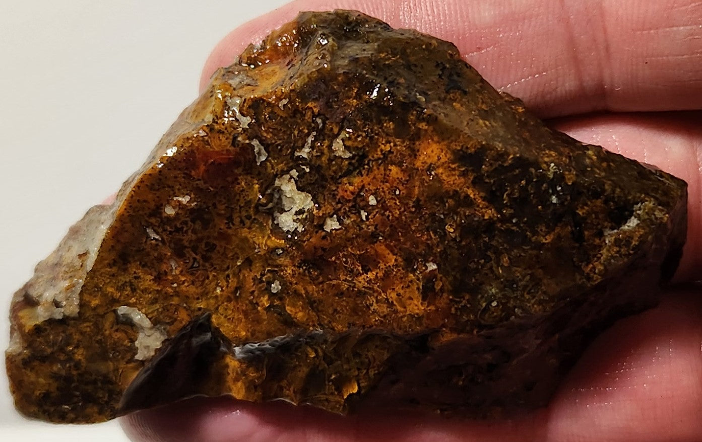 Dalle d’agate Plume de bassin sanglant (pièce d’extrémité)