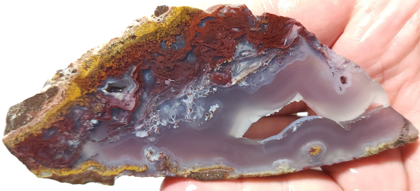 Rodeo Flats Translucide Violet avec dalle d’agate à panache rouge