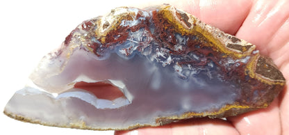 Rodeo Flats Translucide Violet avec dalle d’agate à panache rouge
