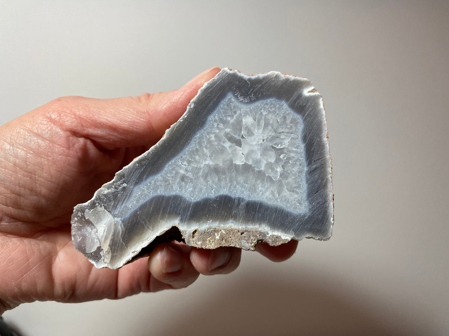 Spécimen d'agate/cristal de Luna